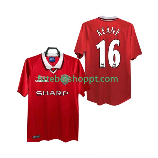 Camisola Homem Manchester United Keane 16 2000 Retro Principais Equipamento 1999 Manga Curta