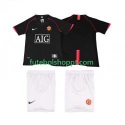 Camisola Júnior Manchester United 2007 Retro Alternativa Equipamento 2008 Manga Curta
