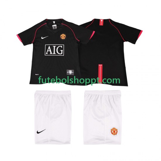 Camisola Júnior Manchester United 2007 Retro Alternativa Equipamento 2008 Manga Curta