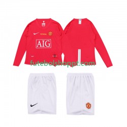 Camisola Júnior Manchester United Premier League 2009 Retro Principais Equipamento 2008 Manga Comprida