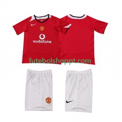 Camisola Júnior Manchester United 2005 Retro Principais Equipamento 2006 Manga Curta