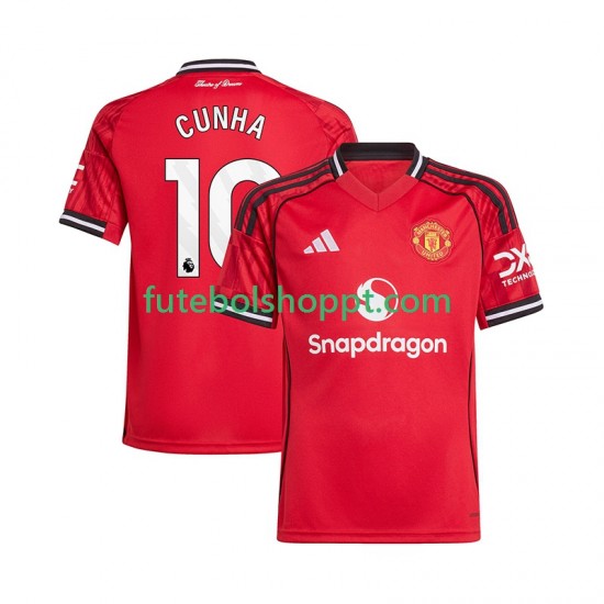 Camisola Homem Manchester United Matheus Cunha 10 Principais Equipamento 2025-2026 Manga Curta