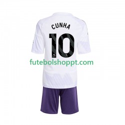 Camisola Júnior Manchester United Matheus Cunha 10 Alternativa Equipamento 2025-2026 Manga Curta
