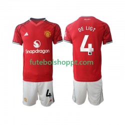 Camisola Júnior Manchester United Matthijs de Ligt 4 Principais Equipamento 2025-2026 Manga Curta