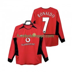 Camisola Homem Manchester United RONALDO 7 Retro Principais Equipamento 2004 2002 Manga Comprida
