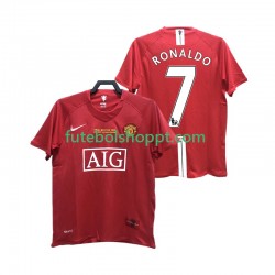 Camisola Homem Manchester United RONALDO 7 2007 Retro Principais Equipamento 2008 Manga Curta
