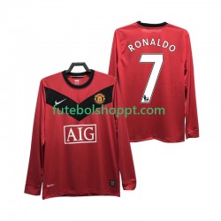 Camisola Homem Manchester United RONALDO 7 2009 Retro Principais Equipamento 2010 Manga Comprida