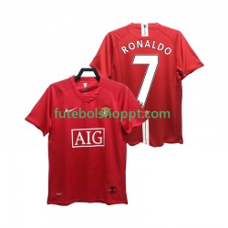Camisola Homem Manchester United RONALDO 7 Premier League 2007 Retro Principais Equipamento 2008 Manga Curta