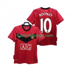 Camisola Homem Manchester United ROONEY 10 2009 Retro Principais Equipamento 2010 Manga Curta