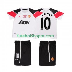 Camisola Júnior Manchester United ROONEY 10 Champions League 2012 Retro Terceiro Equipamento 2011 Manga Curta