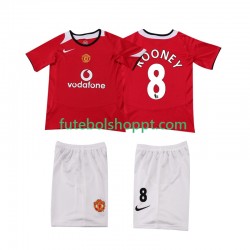 Camisola Júnior Manchester United ROONEY 8 2005 Retro Principais Equipamento 2006 Manga Curta