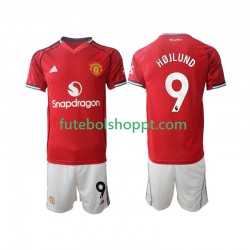 Camisola Júnior Manchester United Rasmus Hojlund 9 Principais Equipamento 2025-2026 Manga Curta