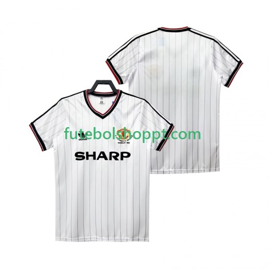 Camisola Homem Manchester United 1983 1984 Retro Alternativa Equipamento Manga Curta