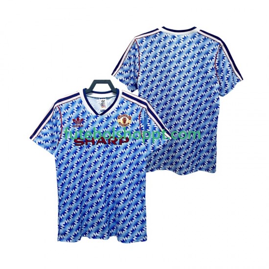Camisola Homem Manchester United 1992 Retro Alternativa Equipamento 1990 Manga Curta