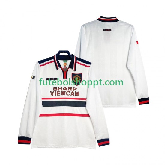 Camisola Homem Manchester United Retro Alternativa Equipamento 1998 1999 Manga Comprida