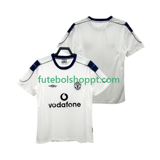 Camisola Homem Manchester United 2000 2001 Retro Alternativa Equipamento Manga Curta