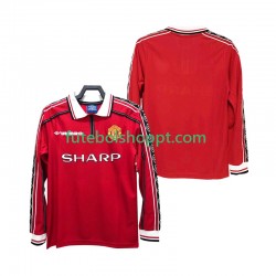 Camisola Homem Manchester United Retro Principais Equipamento 1998 1999 Manga Comprida