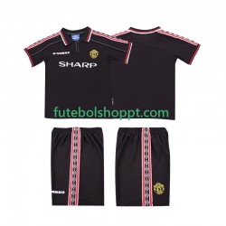 Camisola Júnior Manchester United Retro Alternativa Equipamento 1998 1999 Manga Curta