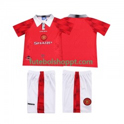 Camisola Júnior Manchester United 1996 1997 Retro Principais Equipamento Manga Curta