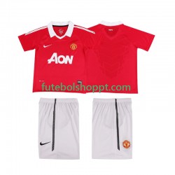 Camisola Júnior Manchester United Retro Principais Equipamento 2011 2010 Manga Curta