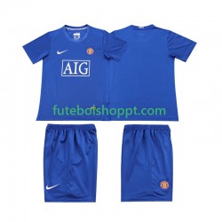 Camisola Júnior Manchester United 2009 Retro Terceiro Equipamento 2008 Manga Curta