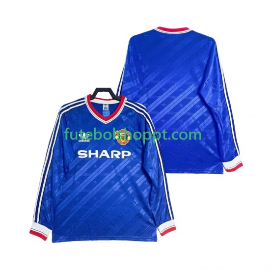 Camisola Homem Manchester United 1986 1988 Retro Terceiro Equipamento Manga Comprida