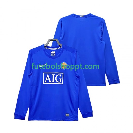 Camisola Homem Manchester United 2009 Retro Terceiro Equipamento 2008 Manga Comprida