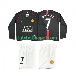 Camisola Júnior Manchester United Ronaldo 7 2007 Retro Alternativa Equipamento 2008 Manga Comprida