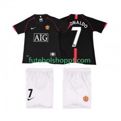 Camisola Júnior Manchester United Ronaldo 7 2007 Retro Alternativa Equipamento 2008 Manga Curta