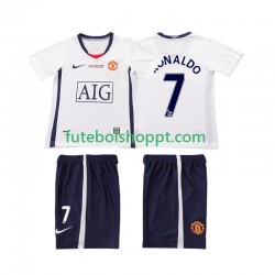Camisola Júnior Manchester United Ronaldo 7 Champions League 2009 Retro Alternativa Equipamento 2008 Manga Curta