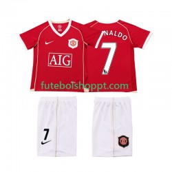 Camisola Júnior Manchester United Ronaldo 7 2007 Retro Principais Equipamento 2006 Manga Curta