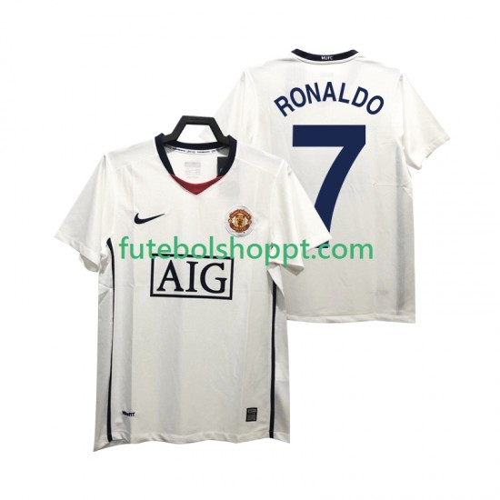 Camisola Homem Manchester United Ronaldo 7 Premier League 2009 Retro Alternativa Equipamento 2008 Manga Curta