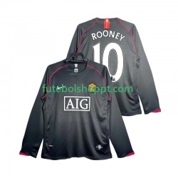 Camisola Homem Manchester United Rooney 10 2007 Retro Alternativa Equipamento 2008 Manga Comprida