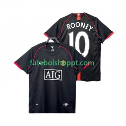 Camisola Homem Manchester United Rooney 10 2007 Retro Alternativa Equipamento 2008 Manga Curta