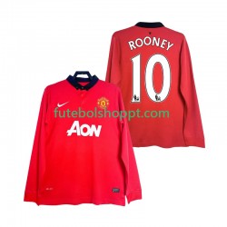 Camisola Homem Manchester United Rooney 10 2013 2014 Retro Principais Equipamento Manga Comprida
