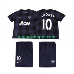 Camisola Júnior Manchester United Rooney 10 2013 2014 Retro Alternativa Equipamento Manga Curta