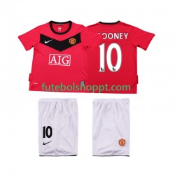 Camisola Júnior Manchester United Rooney 10 2009 Retro Principais Equipamento 2010 Manga Curta