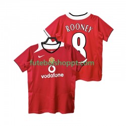 Camisola Homem Manchester United Rooney 8 2005 Retro Principais Equipamento 2006 Manga Curta