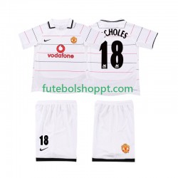 Camisola Júnior Manchester United SCHOLES 18 2003 Retro Terceiro Equipamento 2006 Manga Curta