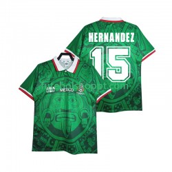 Camisola Homem México HERNANDEZ 15 Retro Principais Equipamento 1998 Manga Curta