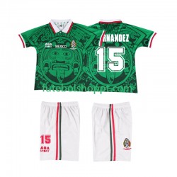 Camisola Júnior México HERNANDEZ 15 Retro Principais Equipamento 1998 Manga Curta