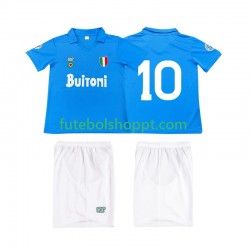 Camisola Júnior Napoli 10 1987 1988 Retro Principais Equipamento Manga Curta