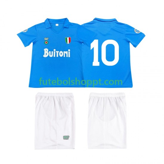 Camisola Júnior Napoli 10 1987 1988 Retro Principais Equipamento Manga Curta