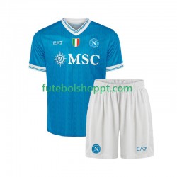 Camisola Júnior Napoli Principais Equipamento 2025-2026 Manga Curta