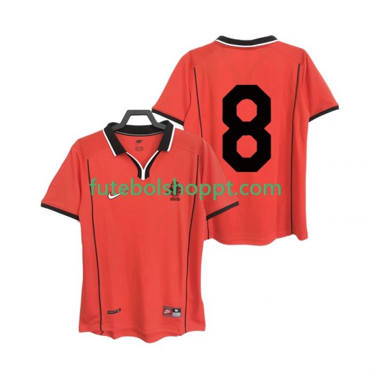 Camisola Homem Países Baixos 8 Retro Principais Equipamento 1998 Manga Curta