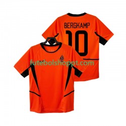 Camisola Homem Países Baixos BERGKAMP 10 Retro Principais Equipamento 2002 Manga Curta