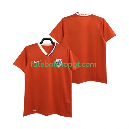 Camisola Homem Países Baixos Retro Principais Equipamento 2008 Manga Curta