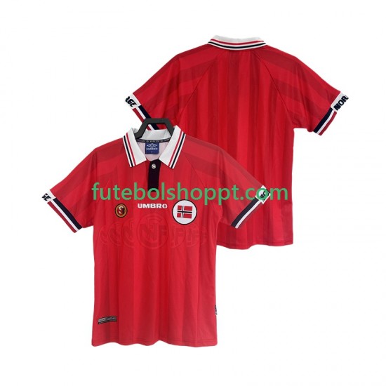 Camisola Homem Noruega Retro Principais Equipamento 1998 Manga Curta