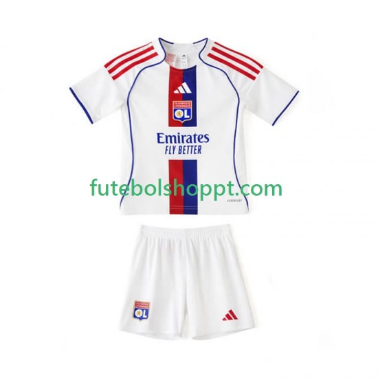 Camisola Júnior Olympique Lyonnais Principais Equipamento 2025-2026 Manga Curta
