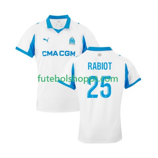 Camisola Homem Olympique de Marseille Adrien Rabiot 25 Principais Equipamento 2025-2026 Manga Curta